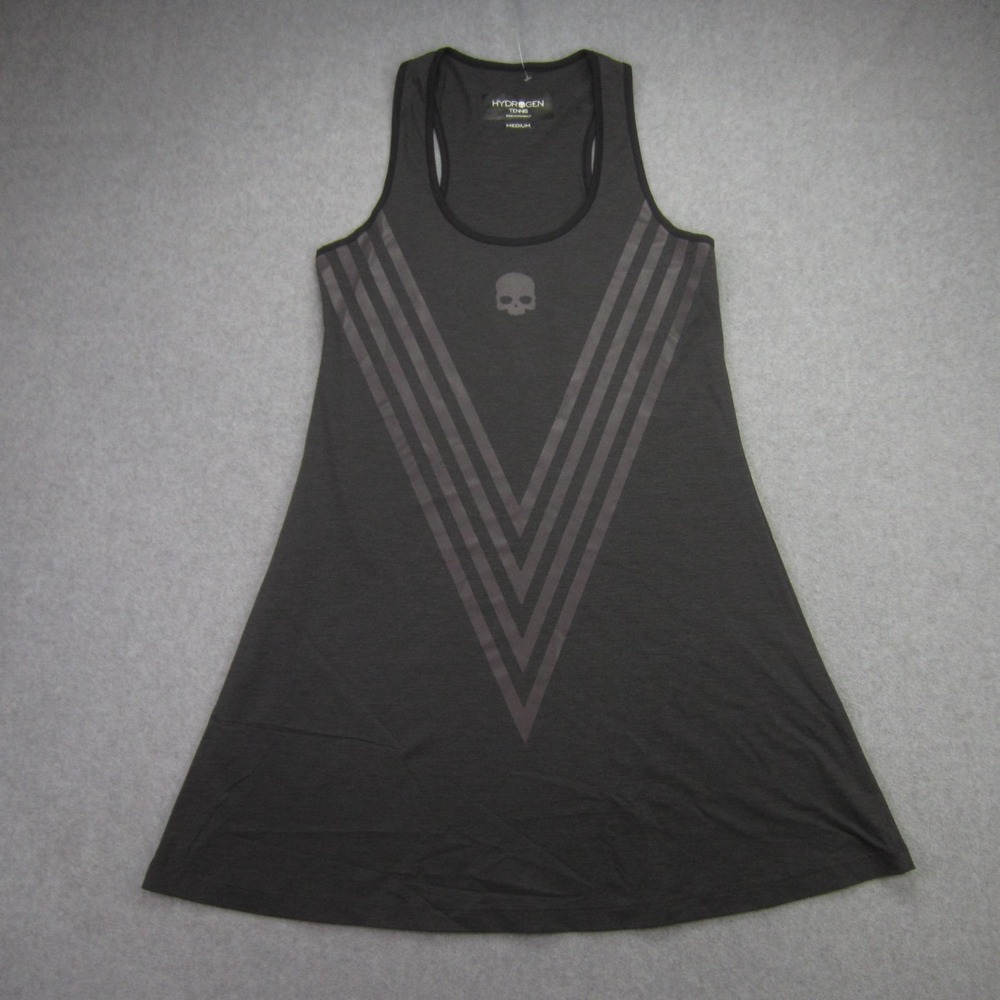 Hydrogen Tennis Tank Dress Womens M Gray Tech Victory Pickleball Skull Racerback